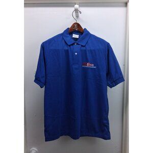 VTG Crisco Racing Polo Blue Men’s L 50/50 Print-Ons Made in USA 1990s NOS